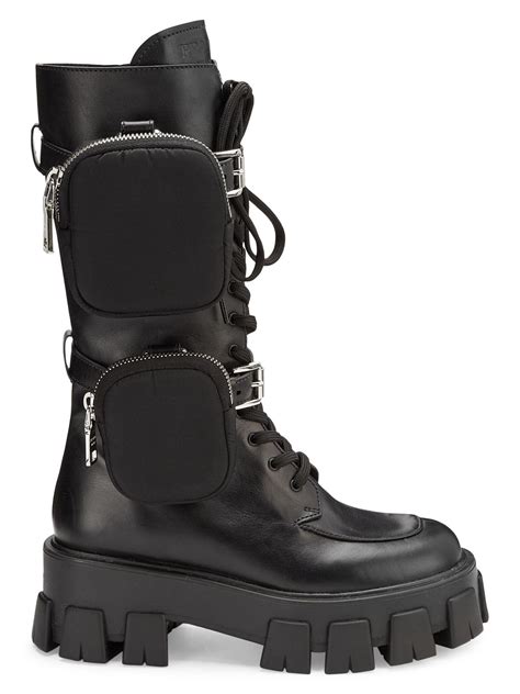 prada combat boots black